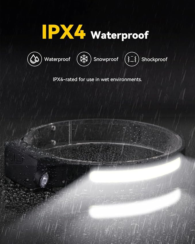 Headlamps Rechargeable with Red Light 2 Pack, Wide Beam Running LED Head Lamp - Image 6