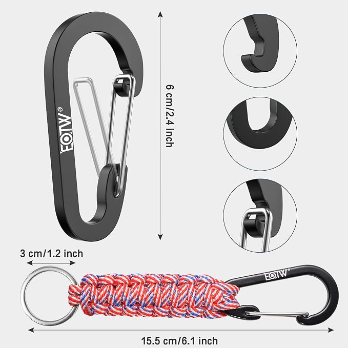 EOTW Paracord Keychain for Men Women Paracord Carabiner Backpack Keychain - Image 8
