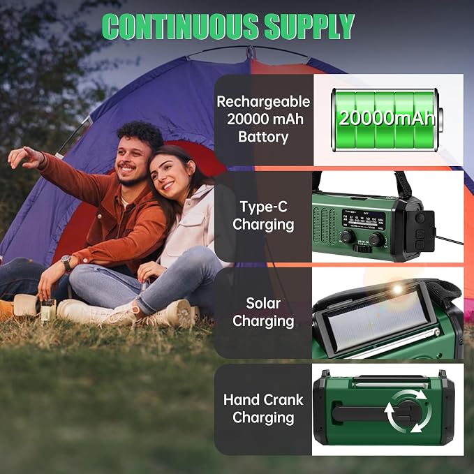 Emergency Weather Radio 20000mAh NOAA/AM/FM - Image 6