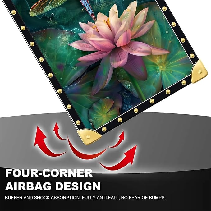 Compatible with iPhone 16 Pro Max Case, Colourful Dragonfly Pink Lily Pads - Image 7