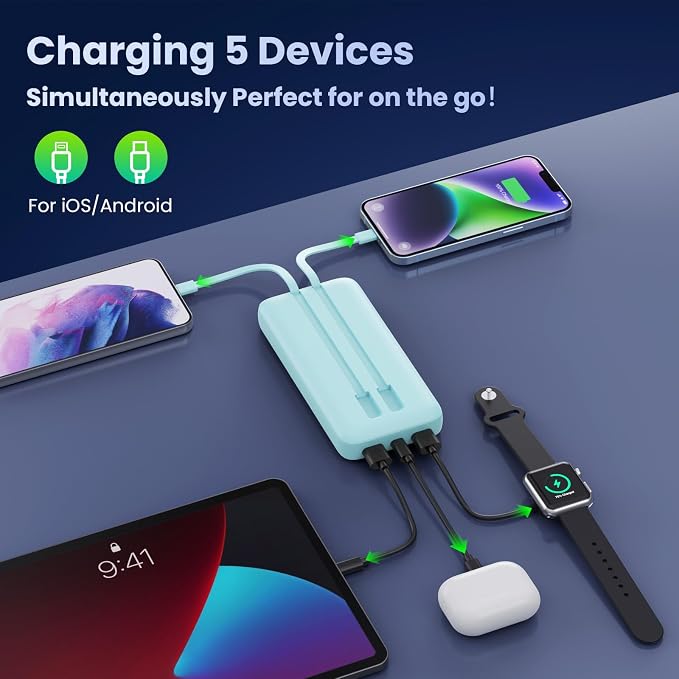 Portable Charger 40, 800mAh Power Bank, 25W PD QC 4.0 Fast Charging Portable - Image 2