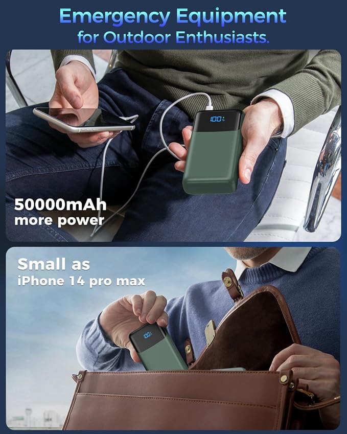 Portable Charger Power Bank 50000mAh, USB-C PD 30W Fast Charging External - Image 6