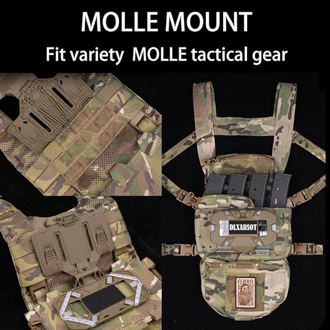 Tactical Airsoft Gear, MOLLE Vest Phone Holder, Universal Chest Phone Board - Image 4