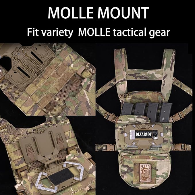 Tactical Airsoft Gear, MOLLE Vest Phone Holder, Universal Chest Phone Board - Image 4