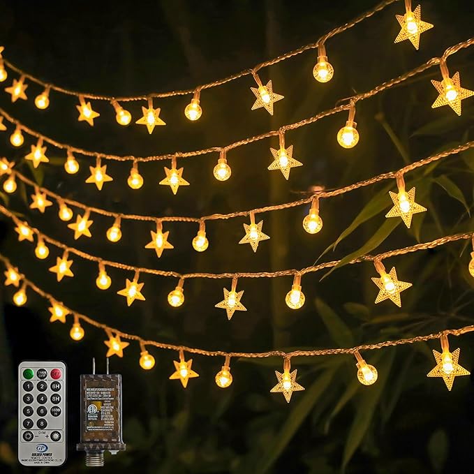 Crystal Globe & Star String Lights Plug in - 72 FT 160 LED Star Fairy String by Unknown