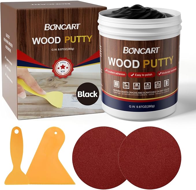 Boncart Black Wood Filler, Wood Filler Putty, Wood Filler Paintable, Wood by BONCART