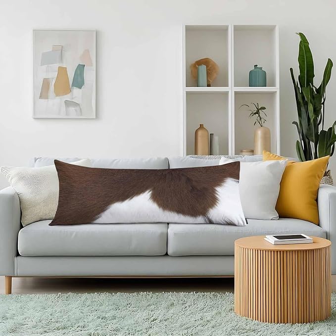 Decorative Home Body Pillow Covers Brown Cowhide, Body Pillow Cushion Cases Cow - Image 2