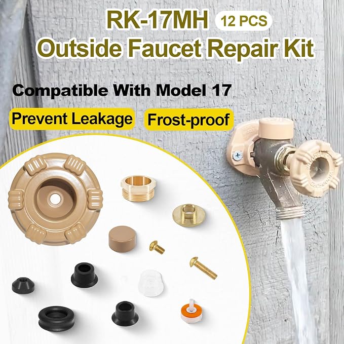 RK-17MH Outside Faucet Repair Kit Metal Handle Compatible - Image 2
