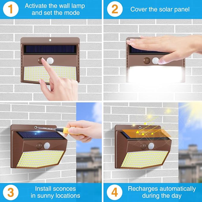 Solar Outdoor Lights Motion Sensor Solar Security Lights Waterproof - Image 5