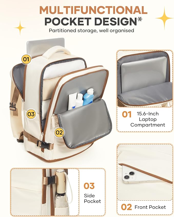 coofay Travel Backpack Carry on Flight Approved Mochila De Viaje Personal Item - Image 5