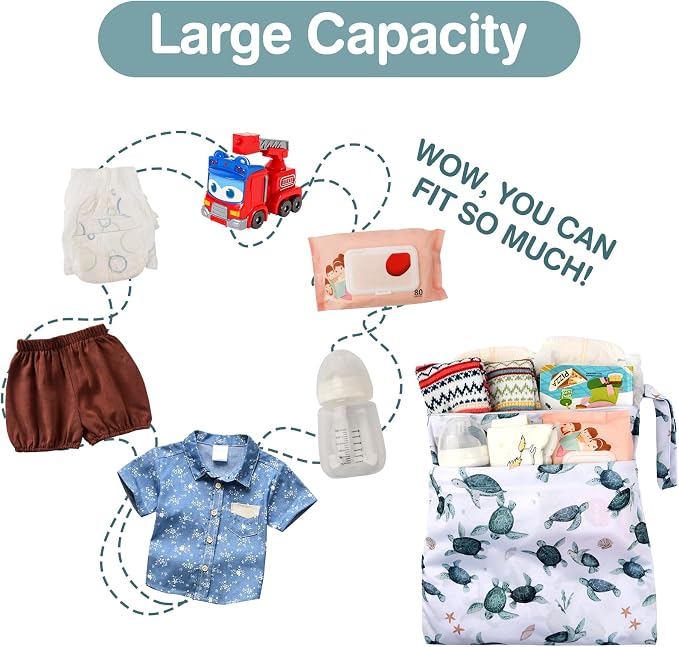 Wet Dry Bags 2-Pack with Cute Dolphin Print - Image 4