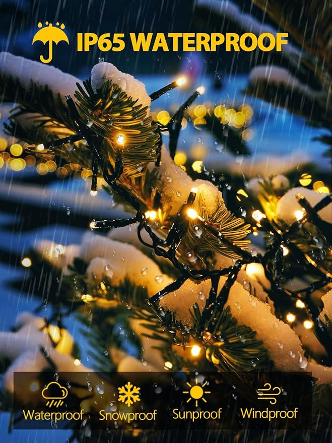 2 Pack Total 400 LED Solar Christmas Lights Outdoor, Solar String Lights - Image 5
