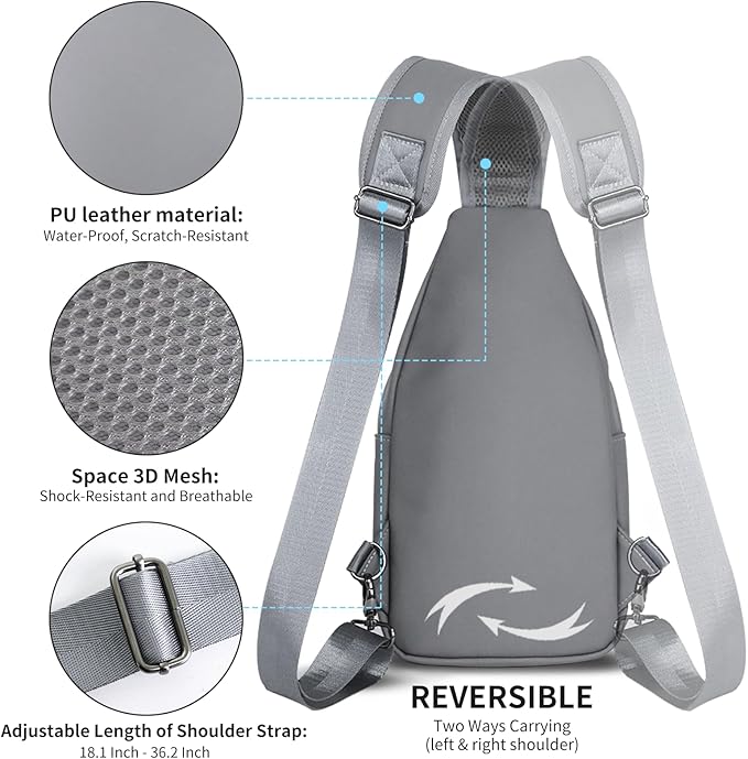 AMJ Crossbody Sling Bag Men Women, Casual Shoulder Backpack, Chest Daypack - Image 5