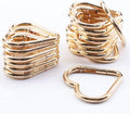 16-Pack Gold Heart Carabiner Clips, Cute Keychain Accessories by MOTOFITOOL