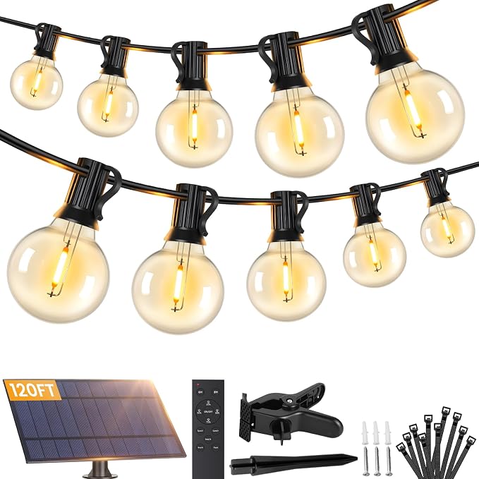 Brightever 120FT Solar String Lights Outdoor by Brightever