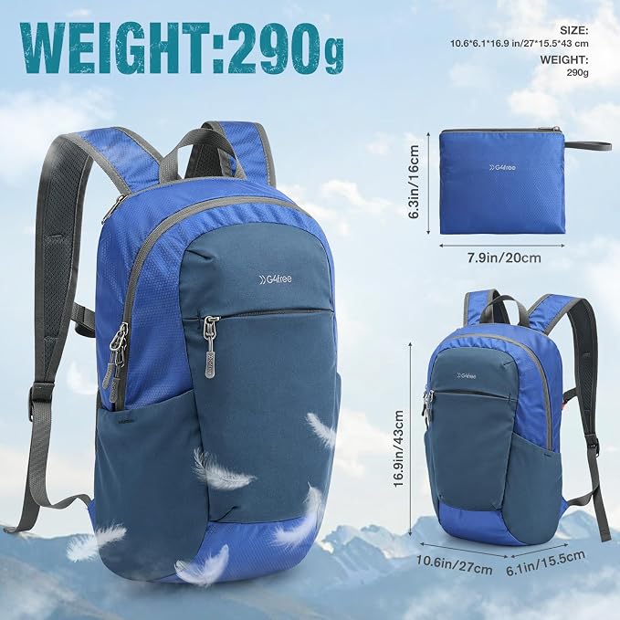 G4Free Small Hiking Backpack 20L Lightweight Foldable Packable Travel Daypack - Image 6