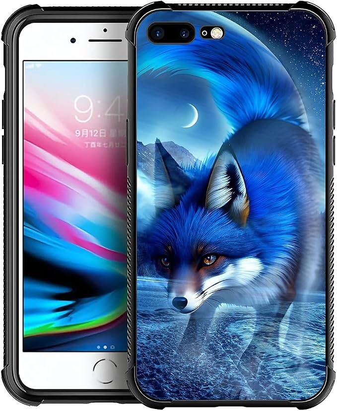 for iPhone 7/8 Case, Snowy Mountain Fox Lake Pattern Graphic Design Girl Boy by FKBRCL4U