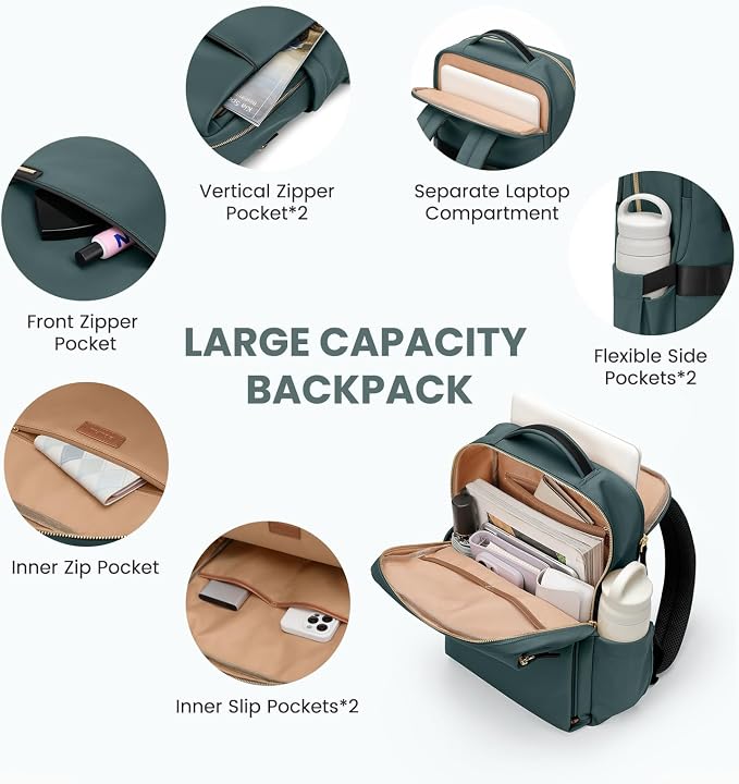 Laptop Backpack for Women, Work Business Traval Computer Backpacks - Image 2