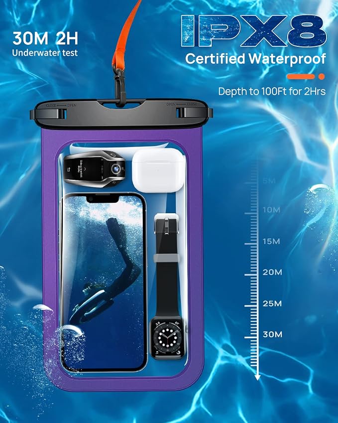 Lanhiem Large Waterproof Phone Pouch Universal IPX8 Waterproof Dry Bag - Image 3