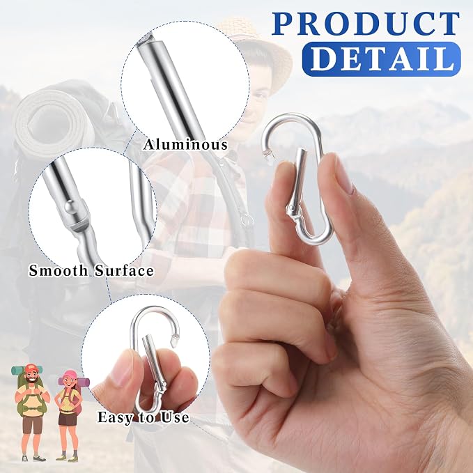 Yaocom 300 Pcs 2" Carabiner Bulk Small Carabiner Clip - Image 3