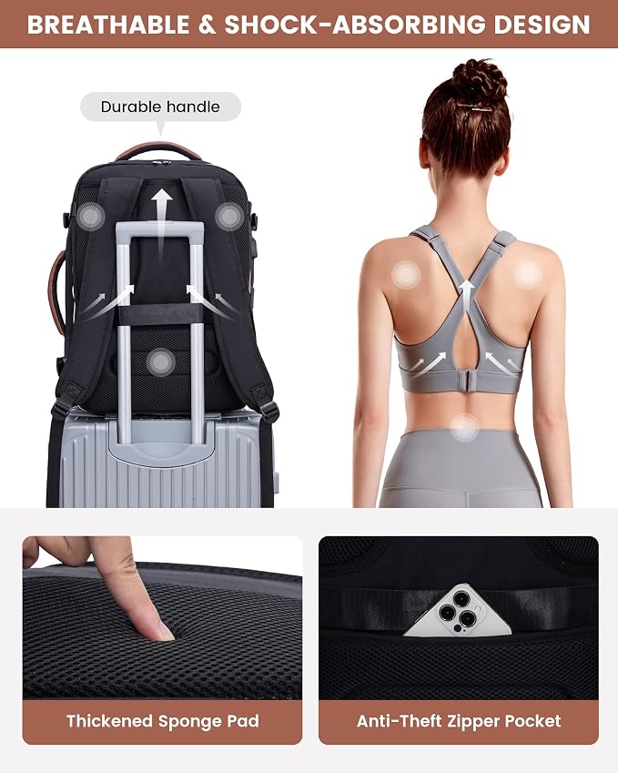 LOVEVOOK Large Travel Backpack for Women, TSA Carry on Backpack for Airplanes - Image 7