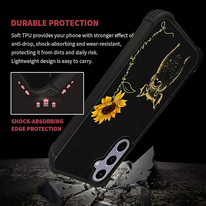 for Samsung Galaxy S24 S25 Case, Pig Sunflower Yellow Sunshine Pattern Graphic - Image 5