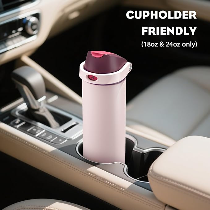 POWCAN 18 oz Stainless Steel Water Bottle: 2-in-1 Push-Button Spout & - Image 5