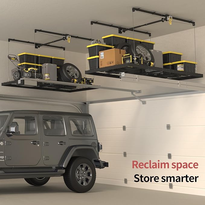 Garage Ceiling Storage Racks – 4x8 FT Overhead Garage Storage Rack - Image 7