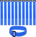 10 Pack Reusable Fastening Cable Ties and Cable Straps Blue Color djustable by Unknown