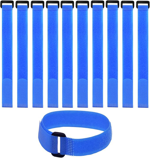 10 Pack Reusable Fastening Cable Ties and Cable Straps Blue Color djustable by Unknown