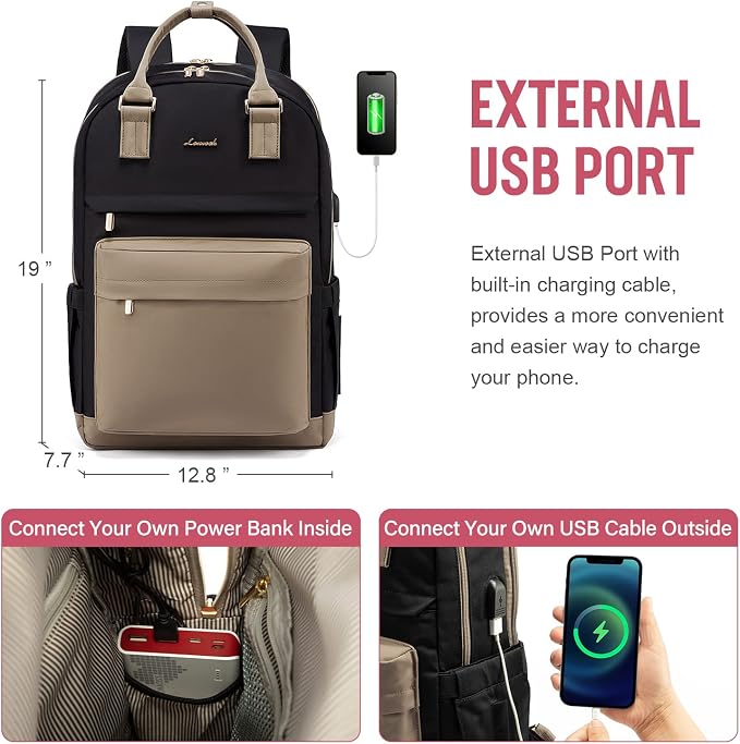 LOVEVOOK Laptop Backpack for Women Men, 17.3 Inch Laptop Bag - Image 5