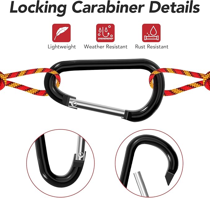 24pc Aluminum Carabiner Clip D Ring, Keychain Spring Hook, Small Carabiners Set - Image 4