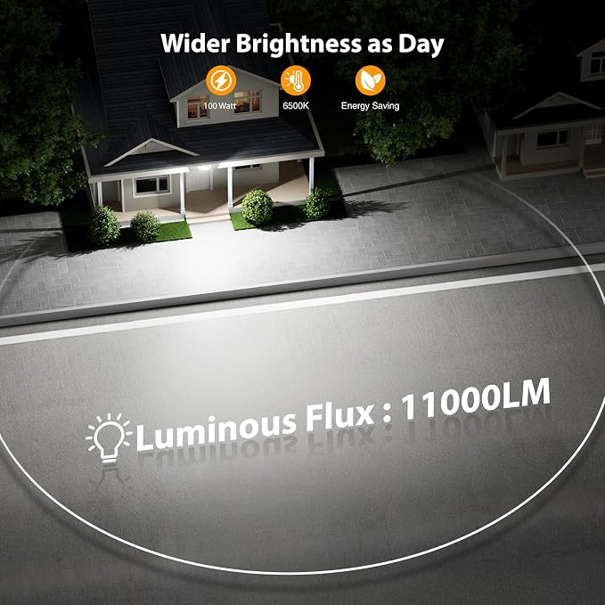 Onforu 100W 11000LM Flood Lights Outdoor, Brightness Security LED Flood Lights - Image 3