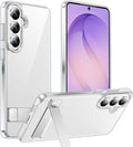 Temdan Designed for Samsung Galaxy S26 Case Clear, Built-in Invisible Kickstand by Temdan