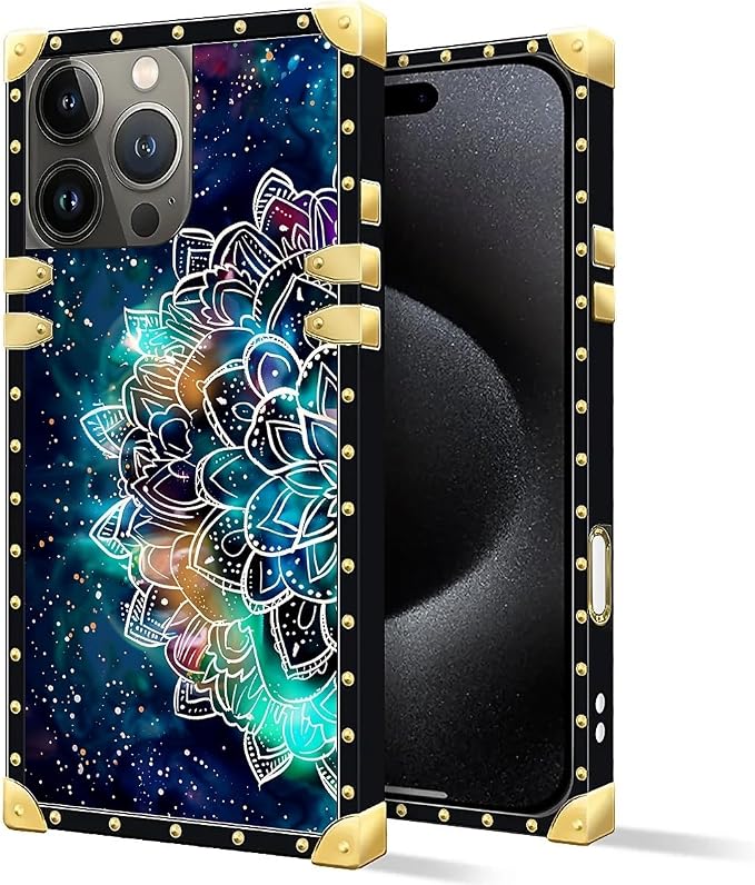 Compatible with iPhone 16 Pro Max Case, Starry Sky Colourful Mandala Luxury - Image 2