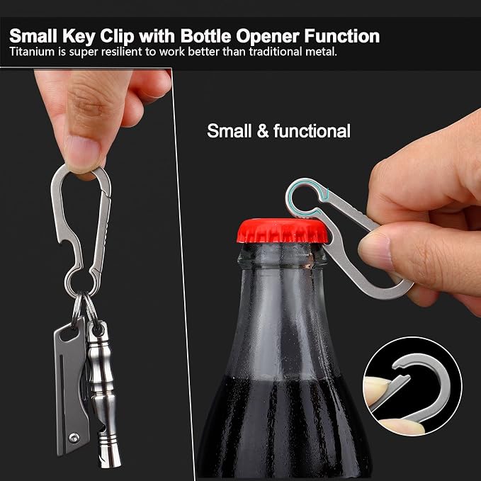 PJYTAC Key Chain Clip Titanium Carabiner Keychain Quick Release Carabiner - Image 4