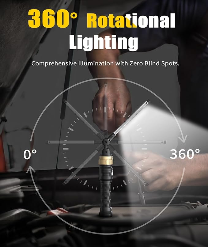 HOTLIGH Rechaegeable Work Light, 5000mAh Magnetic Flashlight - Image 2