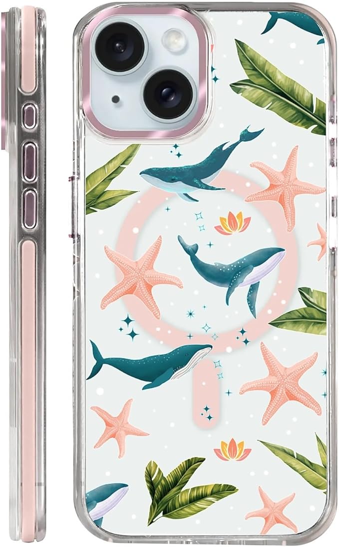 Case for iPhone 13/14, Sealife Whale Ocean Wildlife Clear Phone Case Design，for by Toulas