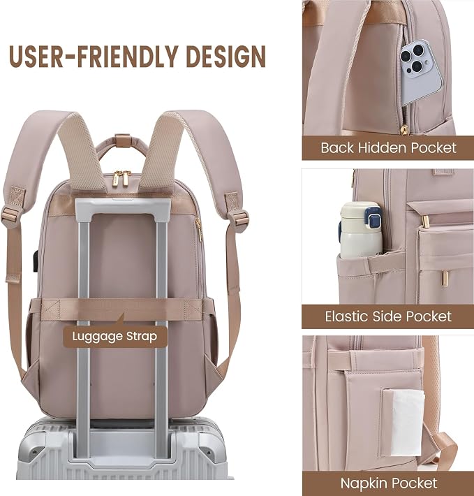 LOVEVOOK Laptop Backpack for Women 15.6 Inch Laptop Bag - Image 3