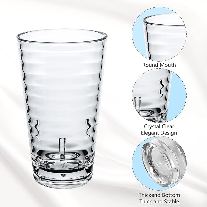 ALIMOTA Plastic Tumblers Cups, Plastic Water Tumbler Drinking Glasses, 13-Ounce - Image 3