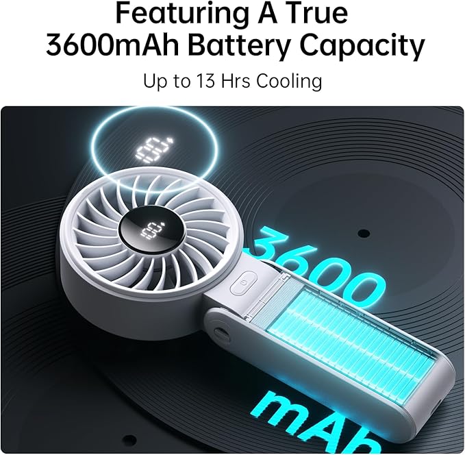 JISULIFE Handheld Fan Life7 – Ultimate Flexibility: Wide & Strong Airflow - Image 4