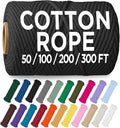 TECEUM Cotton Rope 3/16” – 300 FT – Strong All-Purpose Braided Rope – Natural by TECEUM