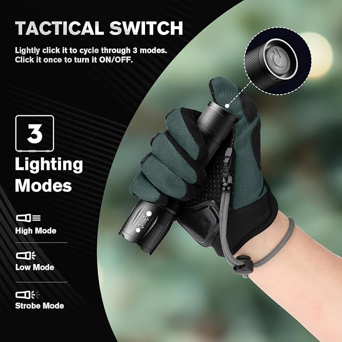RECHOO 4Pack LED Flashlight, Bright Small Flashlights High Lumens - Image 3