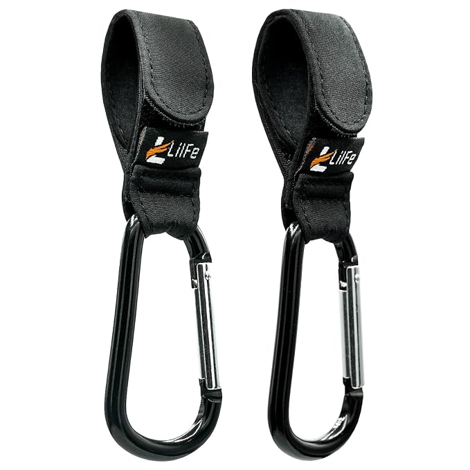 2 Pcs Black Baby Stroller Hooks by LilFe