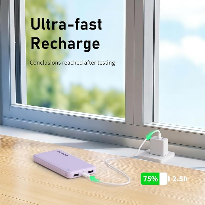 2-Pack Portable Charger, Slimmer 10000mAh Power Bank, Fast Charging Battery Pack - Image 7