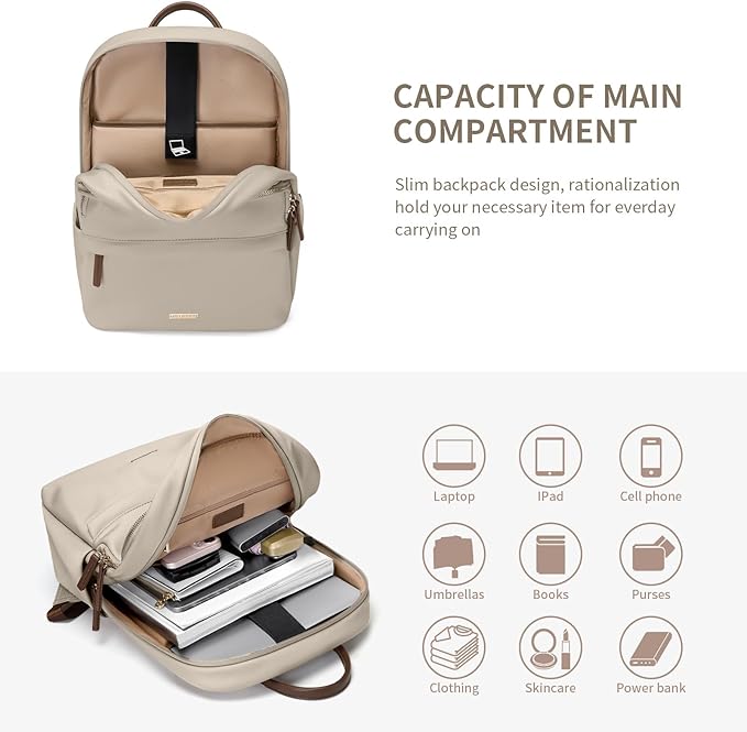 GOLF SUPAGS Laptop Backpack for Women Slim Computer Bag Work Travel College - Image 2