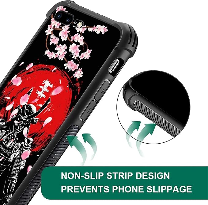 for iPhone 7/8 Case, Sakura Japanese Samurai Pattern Graphic Design Girl Boy - Image 5