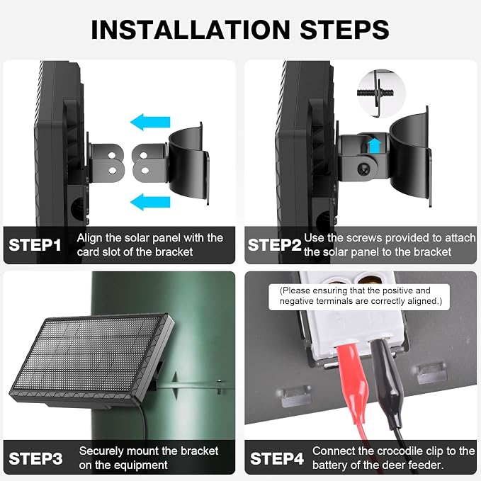 Solar Panel for Deer Feeder, 6V 1.98W Solar Panel Outdoor IP65 Waterproof - Image 3