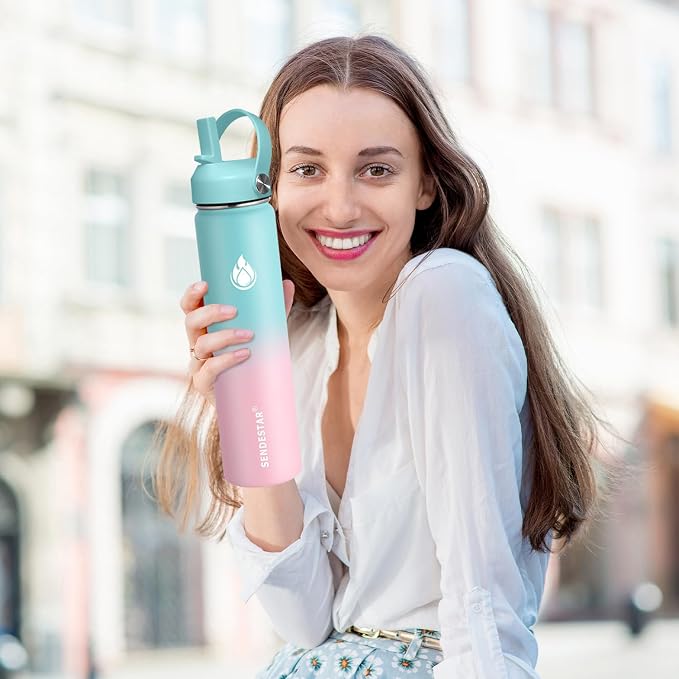 SENDESTAR Water Bottle 32oz Double Wall Vacuum Insulated Leak Proof Stainless - Image 3
