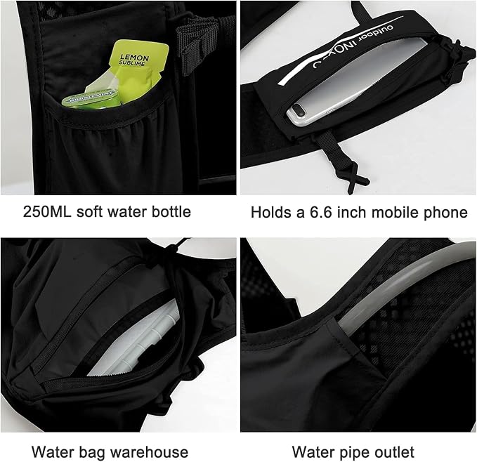 INOXTO Running Hydration Vest Backpack, Lightweight Insulated Pack - Image 5
